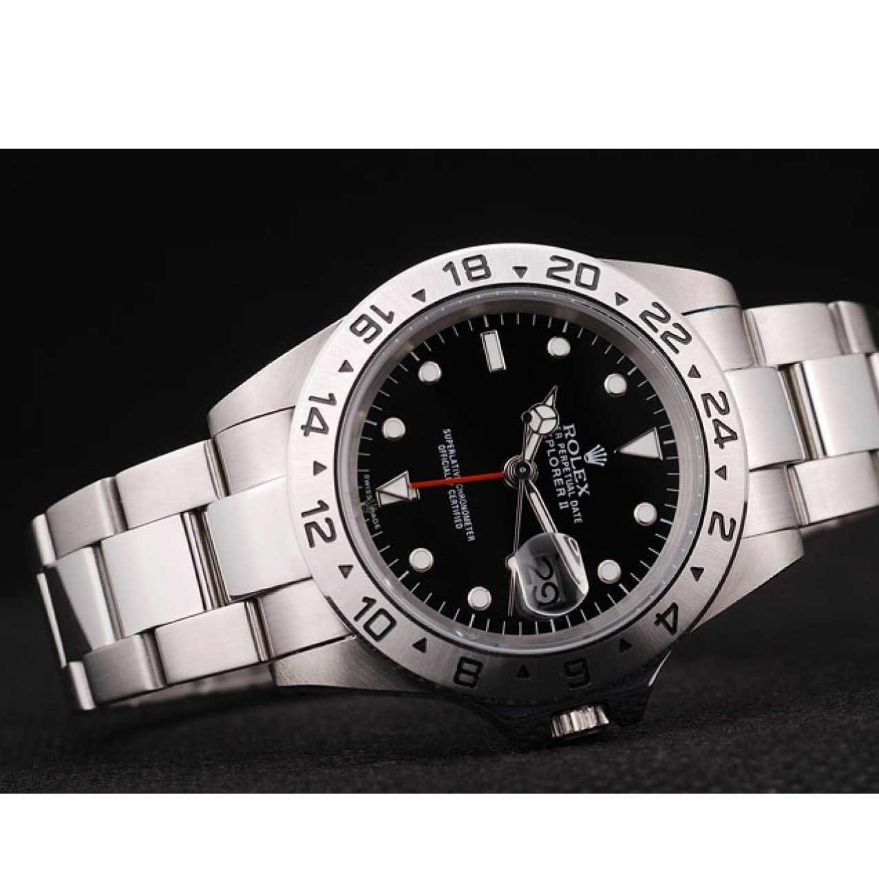 AAA Replica Watches Black Steel Rolex Stainless Dial Explorer Bezel 0801